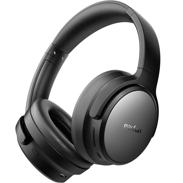 EarFun Tune Pro Wired/Wireless Bluetooth Noise-Cancelling Over-Ear Headphone with Mic - Black