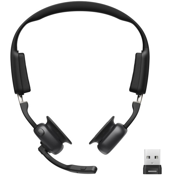 Shokz OpenMeet UC Wireless Bluetooth Bone Conduction Headset with Boom Mic & Loop120 USB-A Wireless Adapter Shokz OpenMeet UC Wireless Bluetooth Bone Conduction Headset with Boom Mic & Loop120 USB-A Wireless Adapter