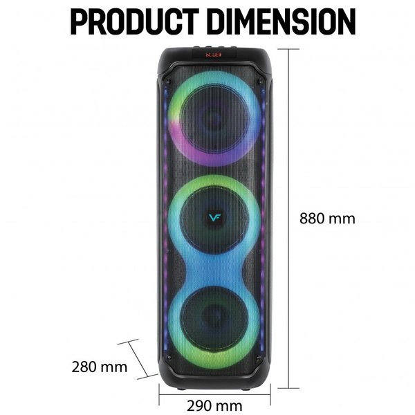 Vinnfier Tango 700 WMB Wireless Bluetooth Portable Speaker with FM Radio & Dual Wireless Handheld Microphones Vinnfier Tango 700 WMB Wireless Bluetooth Portable Speaker with FM Radio & Dual Wireless Handheld Microphones