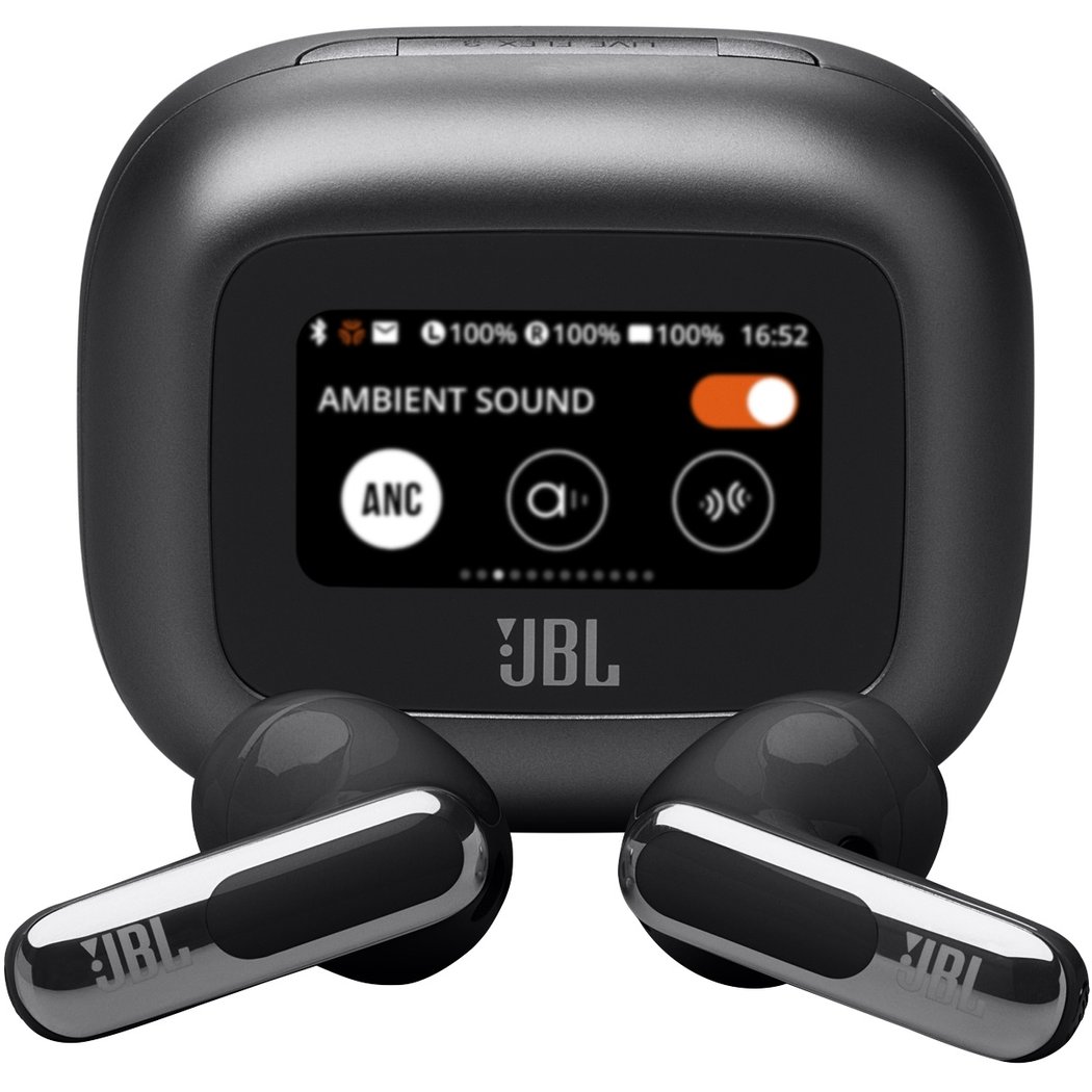 JBL Live Flex 3 True Wireless Bluetooth Noise-Cancelling On-Ear Earbuds with Mic - Black
