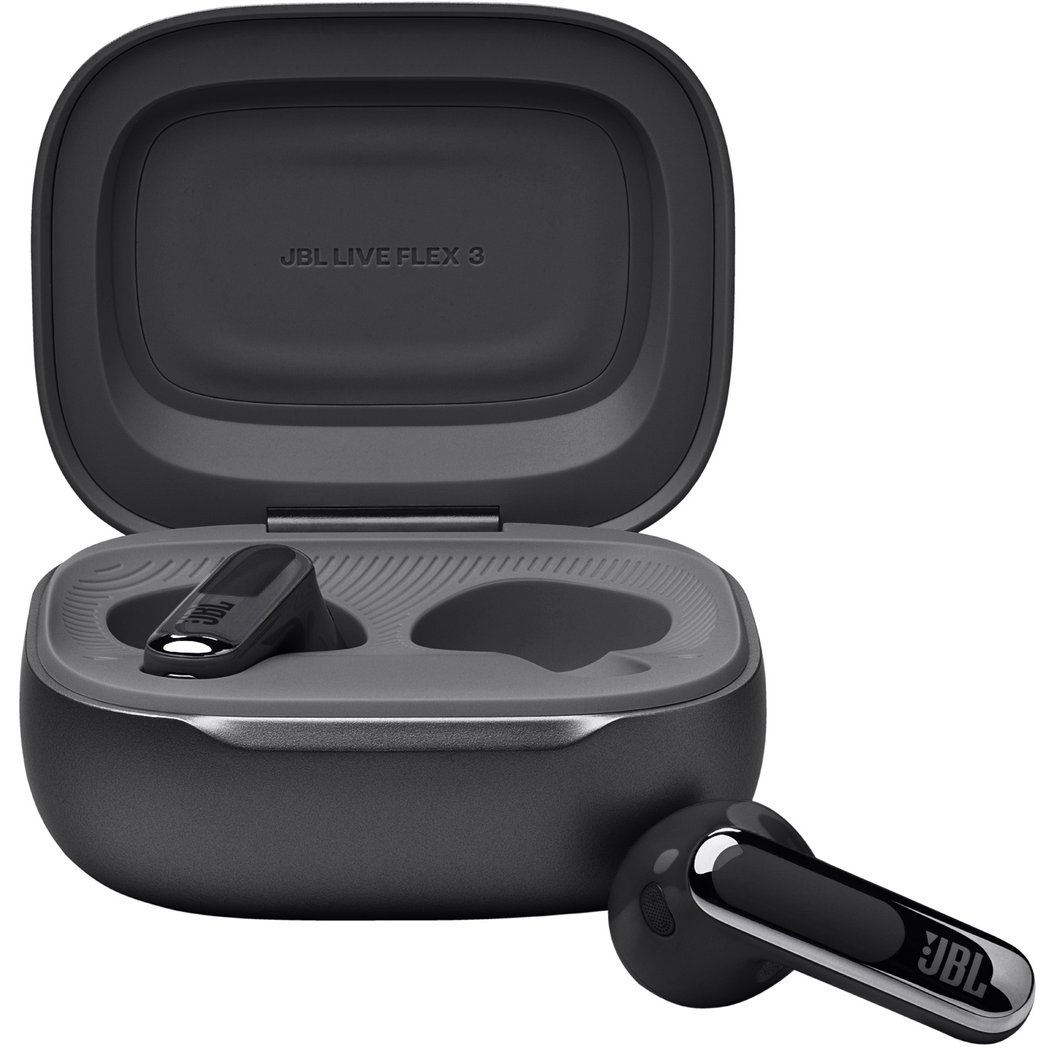 JBL Live Flex 3 True Wireless Bluetooth Noise-Cancelling On-Ear Earbuds with Mic - Black