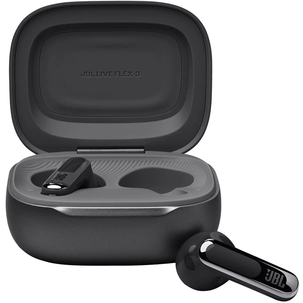 JBL Live Flex 3 True Wireless Bluetooth Noise-Cancelling On-Ear Earbuds with Mic - Black