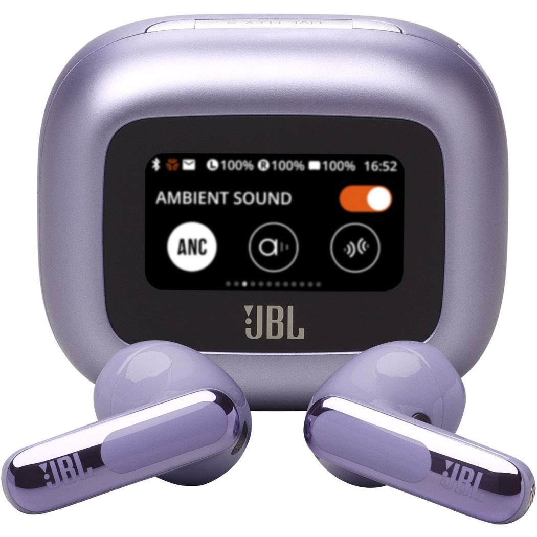 JBL Live Flex 3 True Wireless Bluetooth Noise-Cancelling On-Ear Earbuds with Mic - Purple
