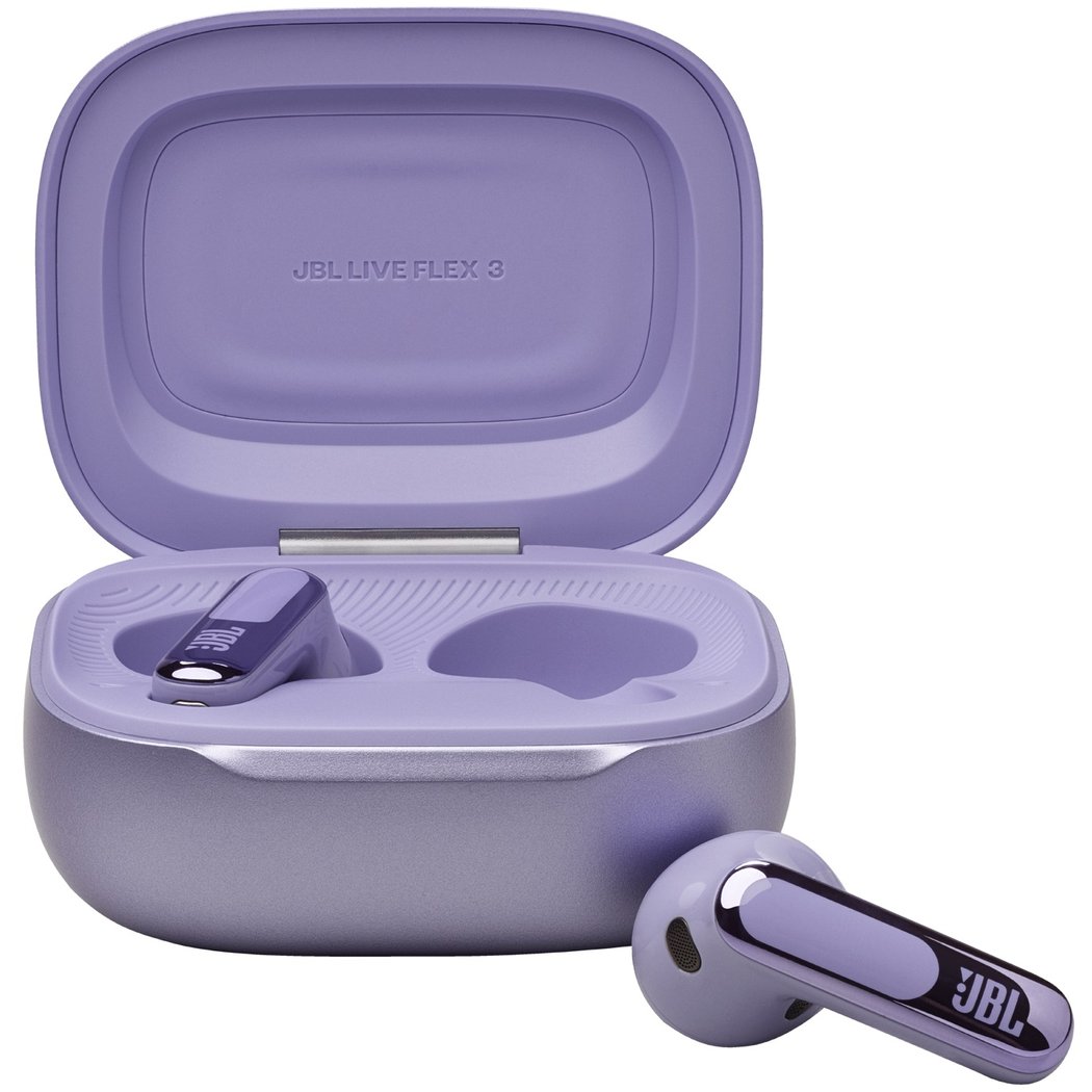 JBL Live Flex 3 True Wireless Bluetooth Noise-Cancelling On-Ear Earbuds with Mic - Purple