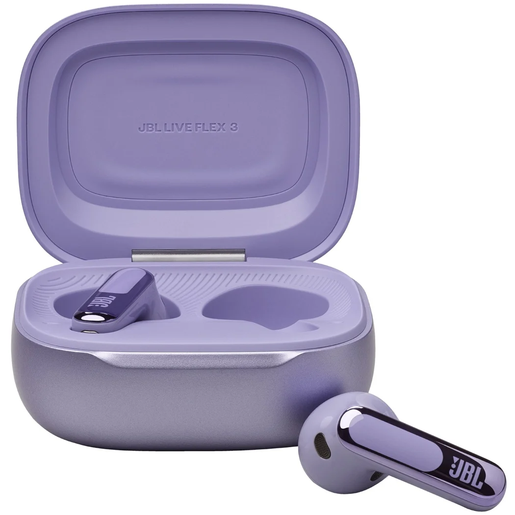 JBL Live Flex 3 True Wireless Bluetooth Noise-Cancelling On-Ear Earbuds with Mic - Purple