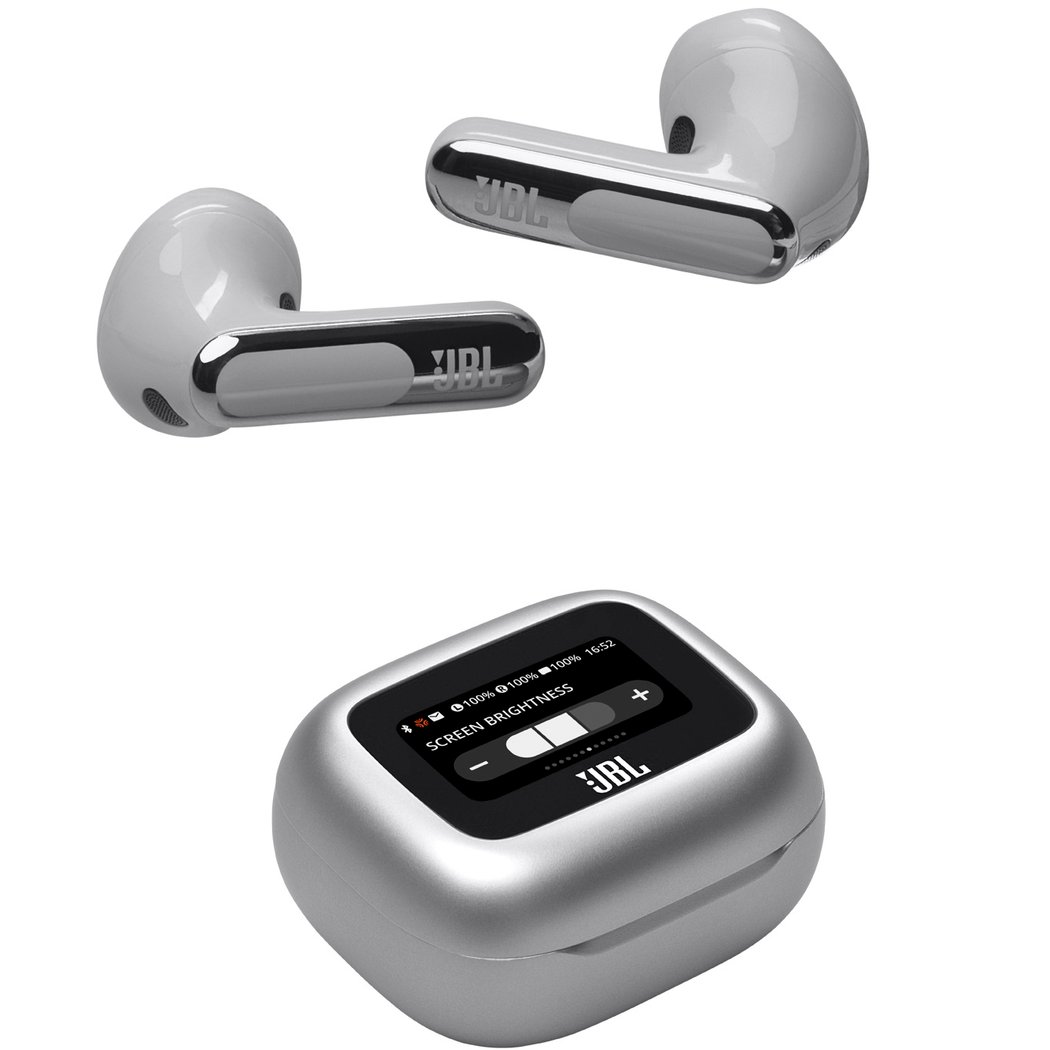 JBL Live Flex 3 True Wireless Bluetooth Noise-Cancelling On-Ear Earbuds with Mic - Silver