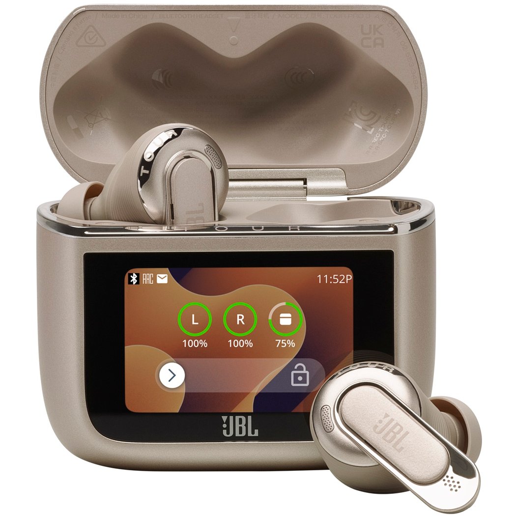 JBL Tour Pro 3 2-Driver Hybrid True Wireless Bluetooth Noise-Cancelling In-Ear Earphone with Mic - Latte