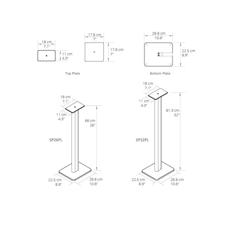 Kanto SP32PL SP32 Floor Speaker Stands (Matte Black)