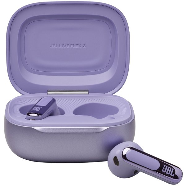 JBL Live Flex 3 True Wireless Bluetooth Noise-Cancelling On-Ear Earbuds with Mic - Purple JBL Live Flex 3 True Wireless Bluetooth Noise-Cancelling On-Ear Earbuds with Mic - Purple