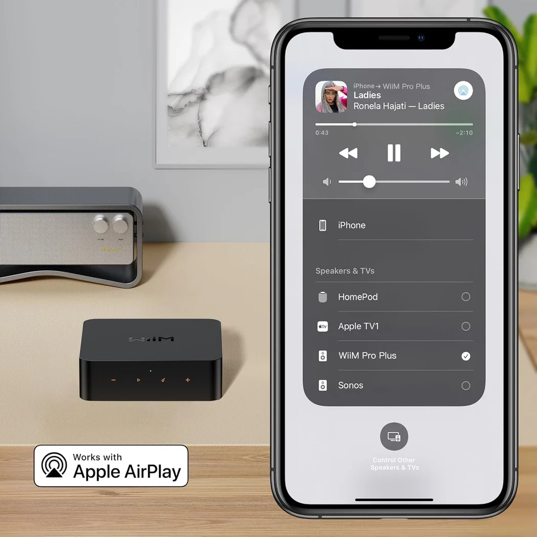 WiiM Pro Plus Music Streamer with remote