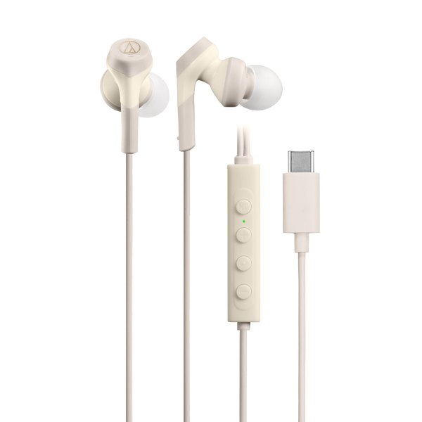 Audio-Technica ATH-CKS330NC Noise-Cancelling USB-C In-Ear Earphone with Mic - Beige Audio-Technica ATH-CKS330NC Noise-Cancelling USB-C In-Ear Earphone with Mic - Beige