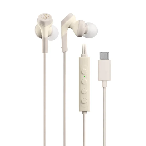 Audio-Technica ATH-CKS330NC Noise-Cancelling USB-C In-Ear Earphone with Mic - Beige
