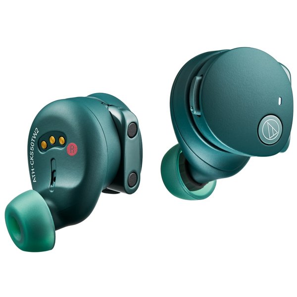 Audio-Technica ATH-CKS50TW2 True Wireless Bluetooth Noise-Cancelling In-Ear Earphone with Mic - Green Audio-Technica ATH-CKS50TW2 True Wireless Bluetooth Noise-Cancelling In-Ear Earphone with Mic - Green