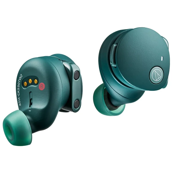 Audio-Technica ATH-CKS50TW2 True Wireless Bluetooth Noise-Cancelling In-Ear Earphone with Mic - Green