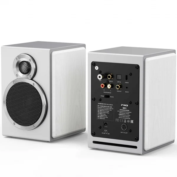 FiiO SA1 Wireless Bluetooth Desktop Bookshelf Speakers (with Phono Built-in) - Cloud White
