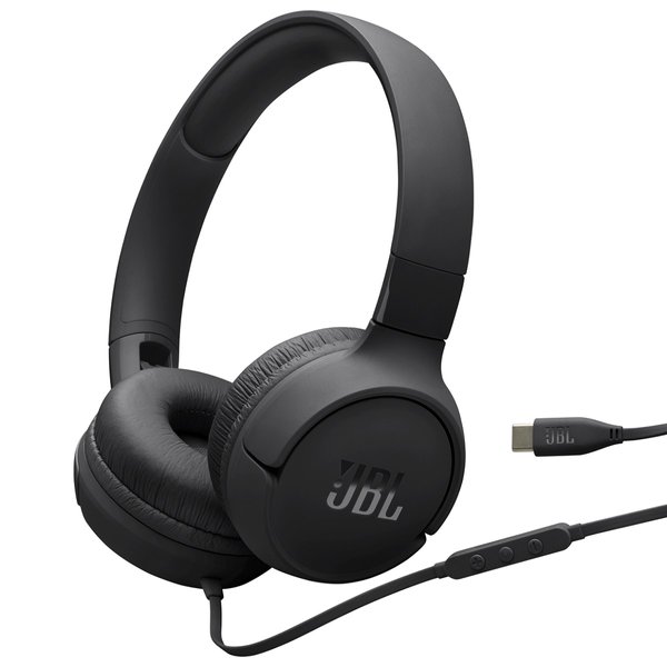 JBL Tune 520C USB-C Wired On-Ear Headphone with Mic - Black JBL Tune 520C USB-C Wired On-Ear Headphone with Mic - Black