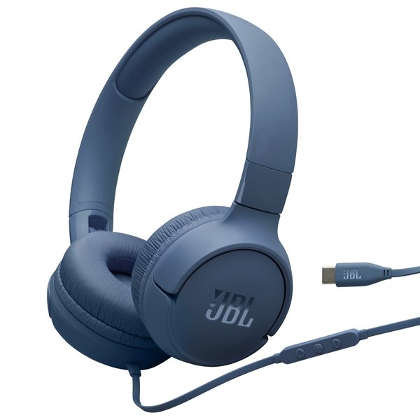 JBL Tune 520C USB-C Wired On-Ear Headphone with Mic - Blue JBL Tune 520C USB-C Wired On-Ear Headphone with Mic - Blue