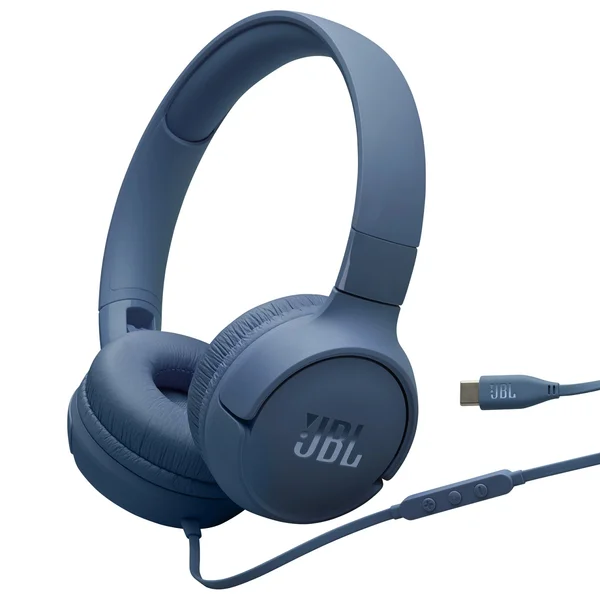 JBL Tune 520C USB-C Wired On-Ear Headphone with Mic - Blue