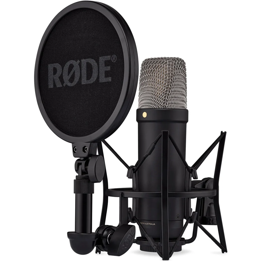 RODE NT1 5th Generation Cardioid Condenser USB/XLR Microphone with SM6 Shock Mount & Pop Filter - Black