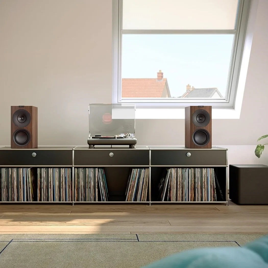 KEF Q Concerto Meta 3-Way Passive Desktop Bookshelf Speakers - Walnut