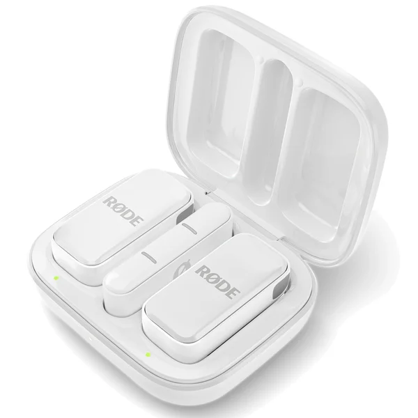 RODE Wireless Micro Dual Channel Wireless Microphone System with Charging Case for Smartphones - White