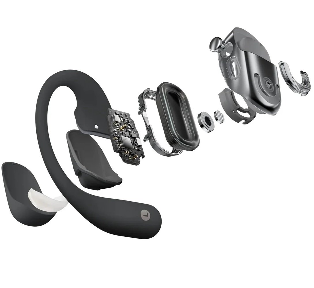Shokz OpenFit 2+ True Wireless Bluetooth Air Conduction Open-Ear Earphone with Mic - Black
