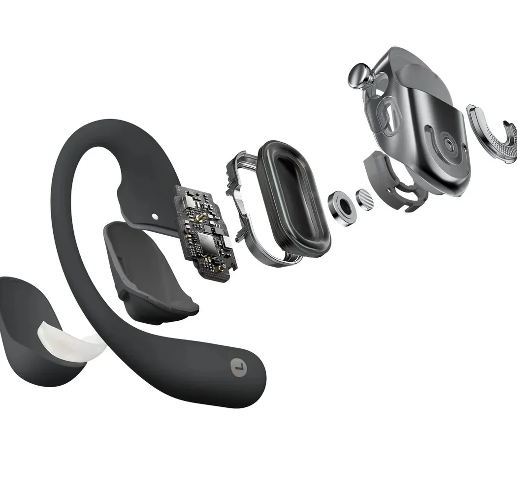 Shokz OpenFit 2+ True Wireless Bluetooth Air Conduction Open-Ear Earphone with Mic - Black