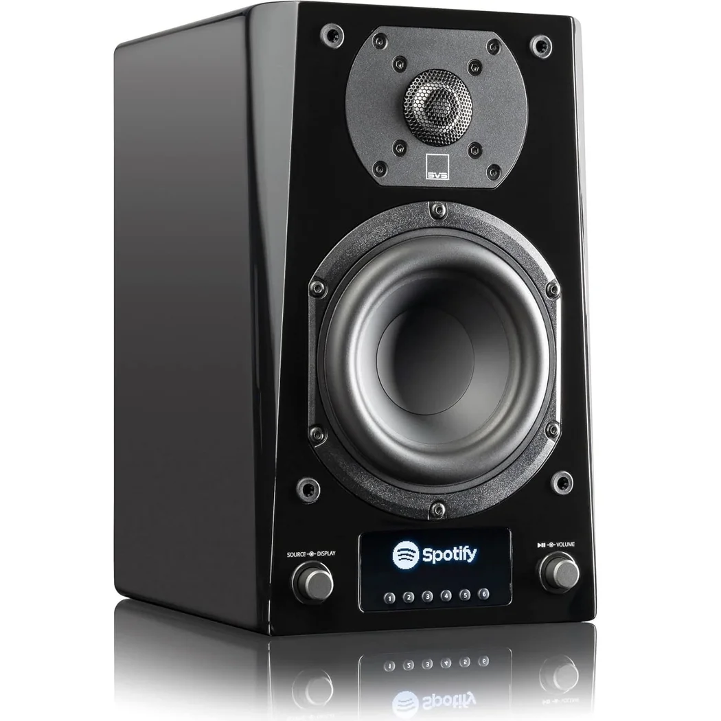 SVS Prime Wireless Pro Multi-Room Wireless Bluetooth/WiFi Desktop Bookshelf Speakers (with HDMI) - Black