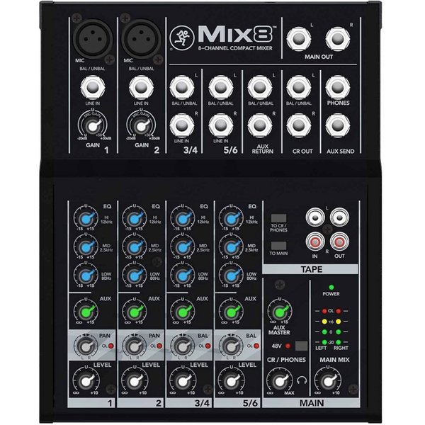 Mackie Mix8 8-Channel Compact Mixer Mackie Mix8 8-Channel Compact Mixer