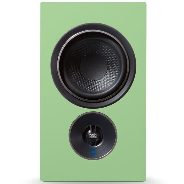 PSB Alpha iQ MQA Multi-Room Wireless Bluetooth/WiFi Network Desktop Bookshelf Speakers (with HDMI & Phono) - Mint Green