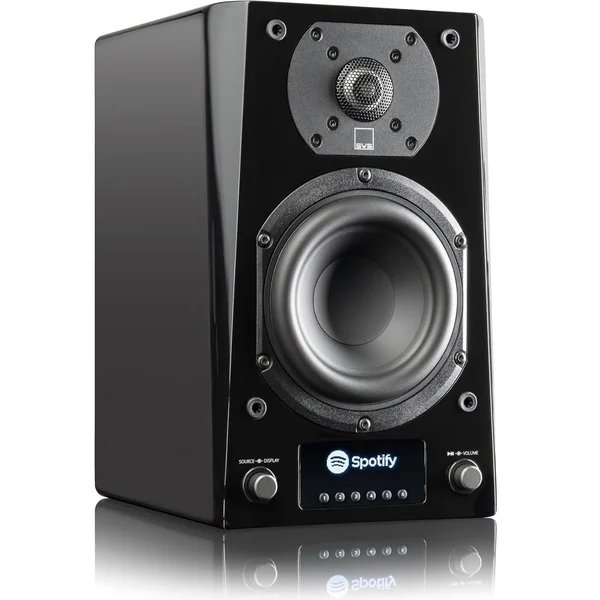 SVS Prime Wireless Pro Multi-Room Wireless Bluetooth/WiFi Desktop Bookshelf Speakers (with HDMI) - Piano Gloss Black