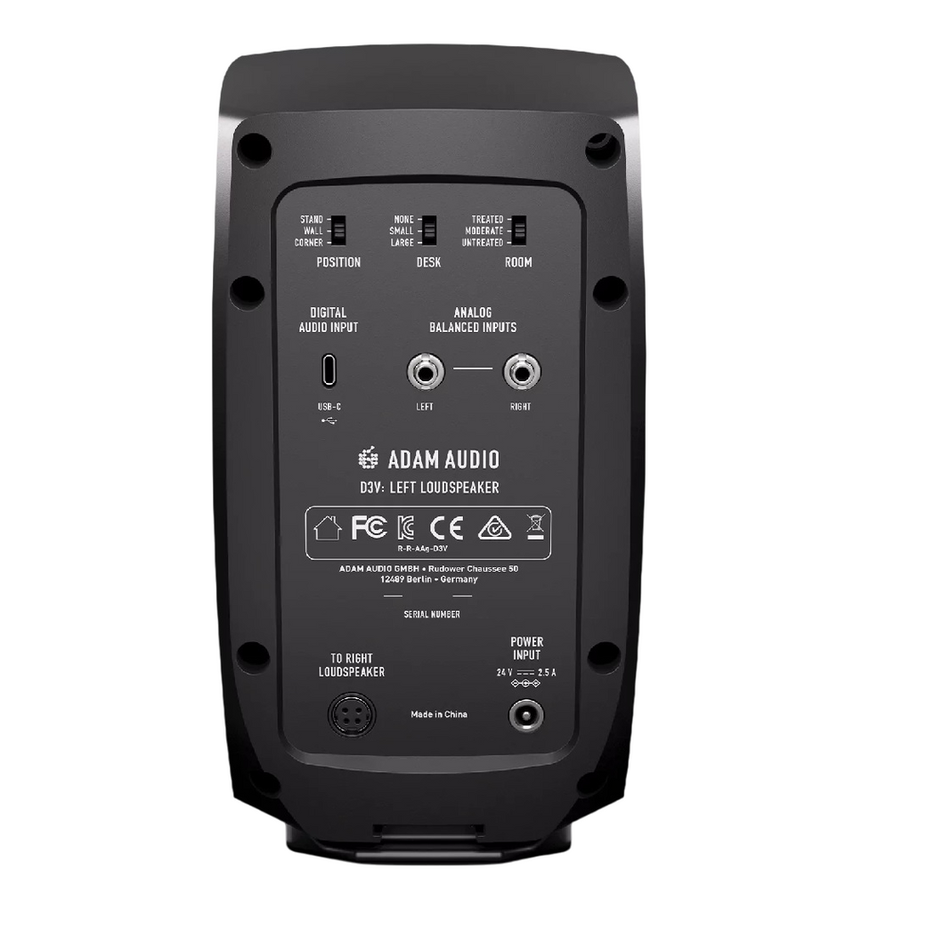 ADAM Audio D3V Studio Monitoring USB Desktop PC Speakers - Black