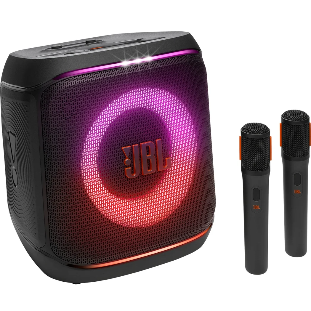 JBL PartyBox Encore 2 with dual wireless microphones