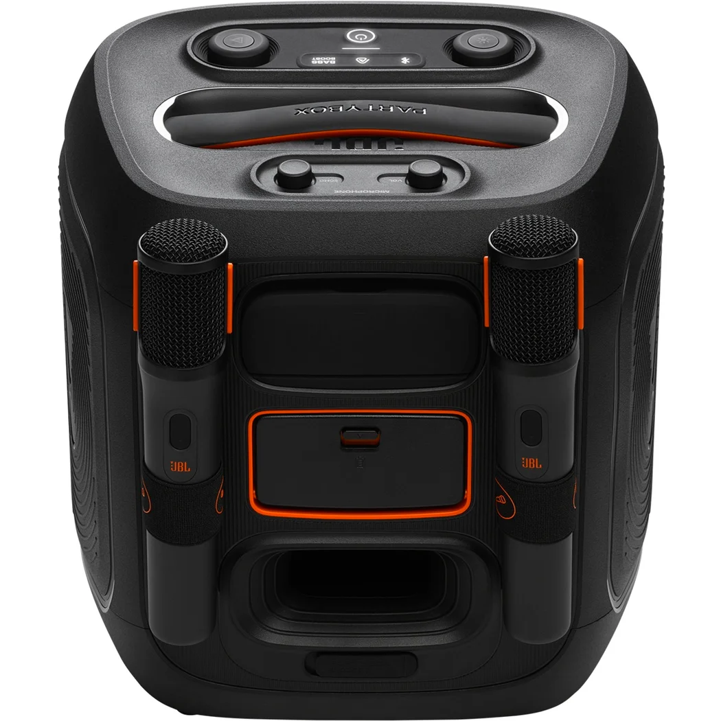 JBL PartyBox Encore 2 with dual wireless microphones