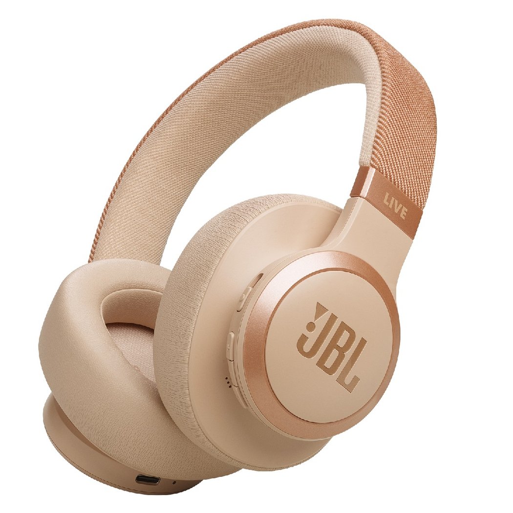JBL Live 770NC Wireless Bluetooth Noise-Cancelling Over-Ear Headphone with Mic - Sandstone
