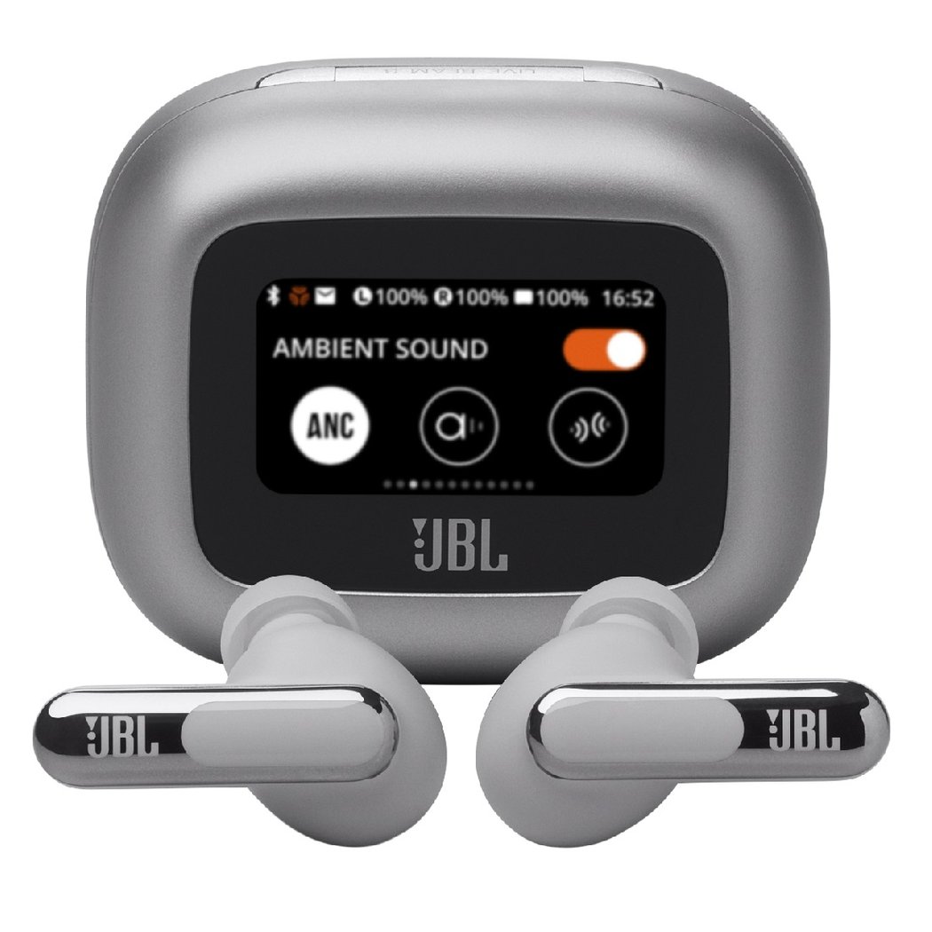 JBL Live Beam 3 True Wireless Bluetooth Noise-Cancelling In-Ear Earphone with Mic - Silver