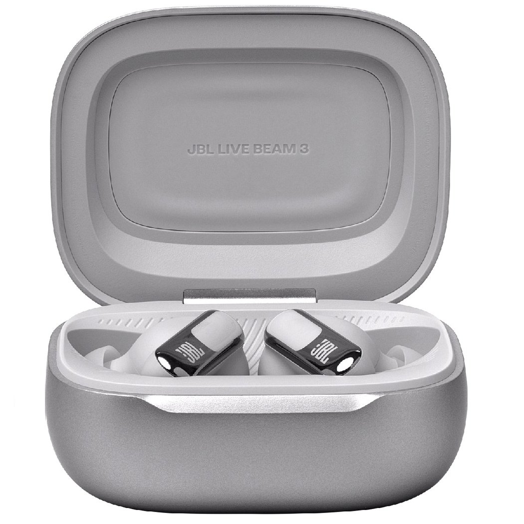 JBL Live Beam 3 True Wireless Bluetooth Noise-Cancelling In-Ear Earphone with Mic - Silver