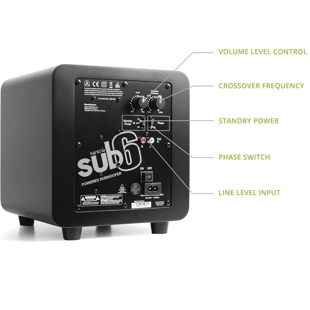 Kanto SUB6 Sealed 6-inch (6
