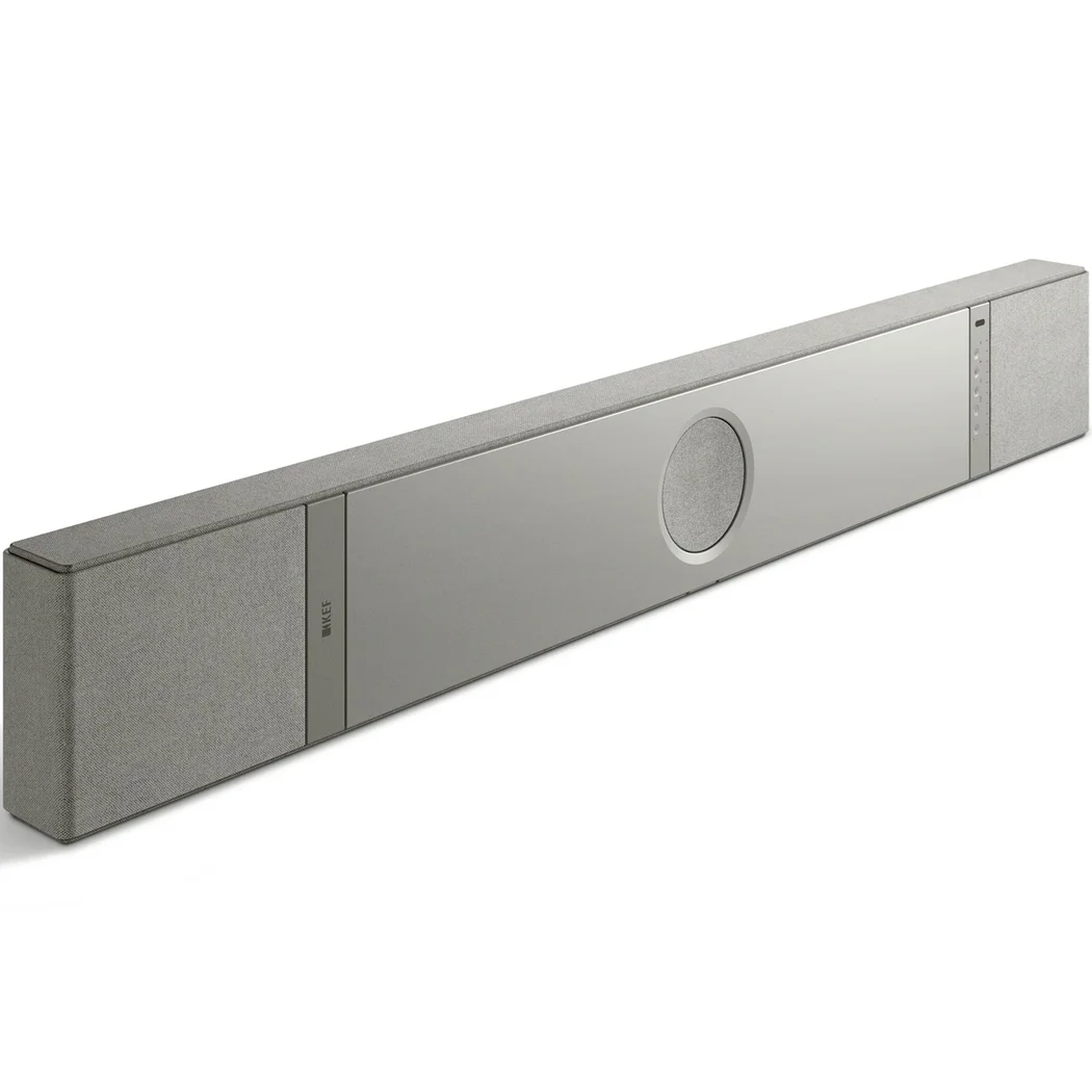 KEF XIO 5.1.2 channel Dolby Atmos DTS:X Surround Soundbar with HDMI eARC (Silver Grey)