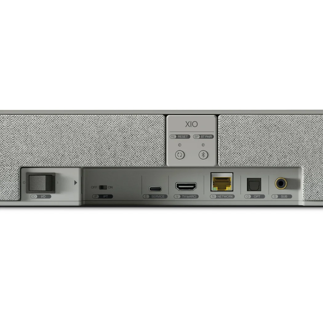 KEF XIO 5.1.2 channel Dolby Atmos DTS:X Surround Soundbar with HDMI eARC (Silver Grey)