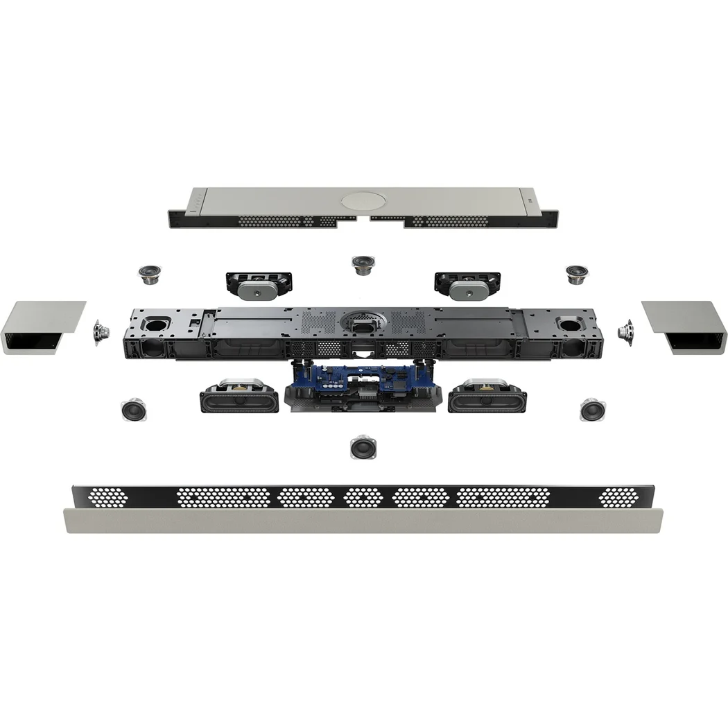 KEF XIO 5.1.2 channel Dolby Atmos DTS:X Surround Soundbar with HDMI eARC (Silver Grey)