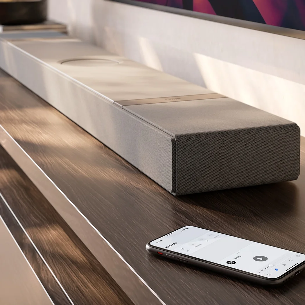 KEF XIO 5.1.2 channel Dolby Atmos DTS:X Surround Soundbar with HDMI eARC (Silver Grey)