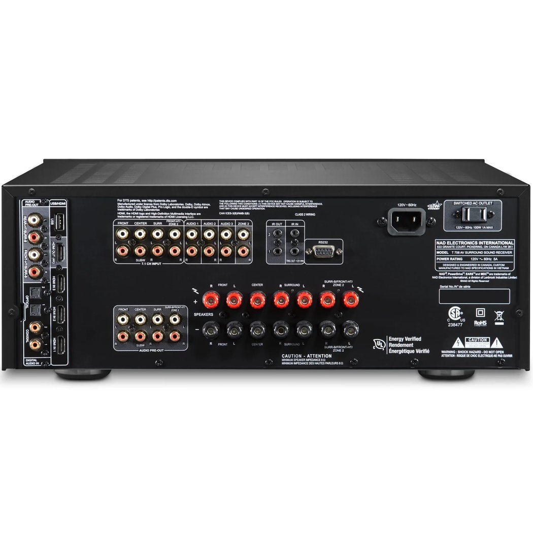 NAD T 758 V3i MQA 7.1 Channel 4K Hi-Fi Network AV Receiver (with Dolby Atmos, DTS:X)