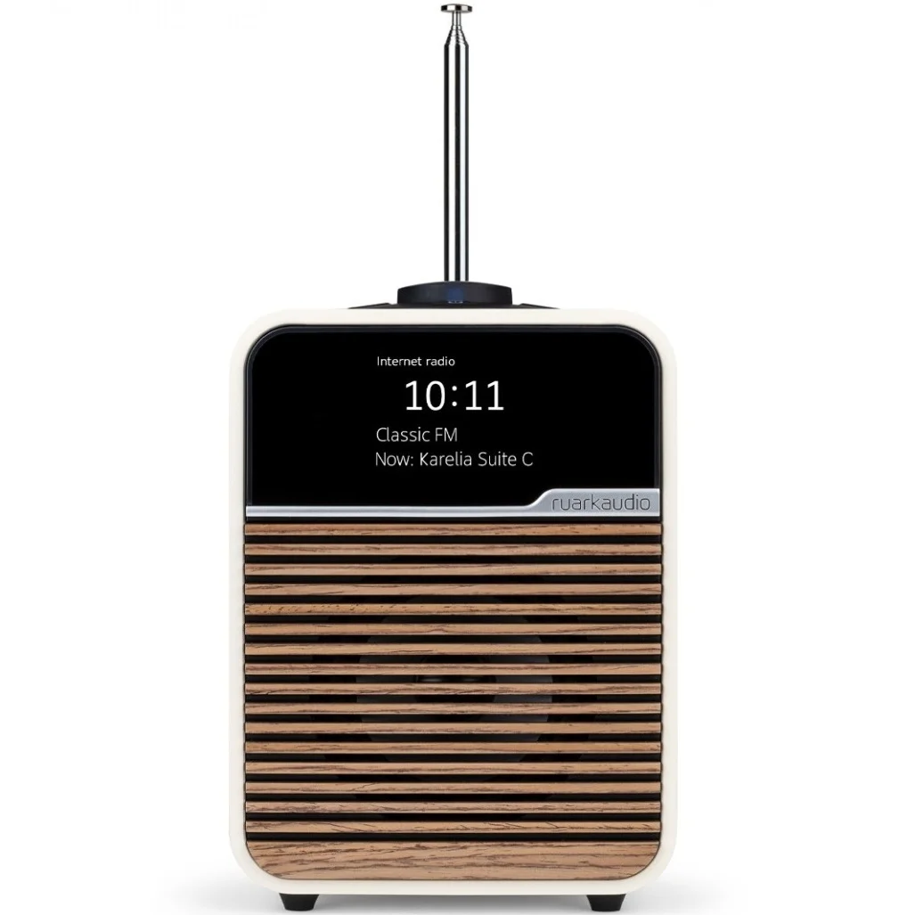 Ruark R1S (Light Cream Lacquer with Walnut Grille)