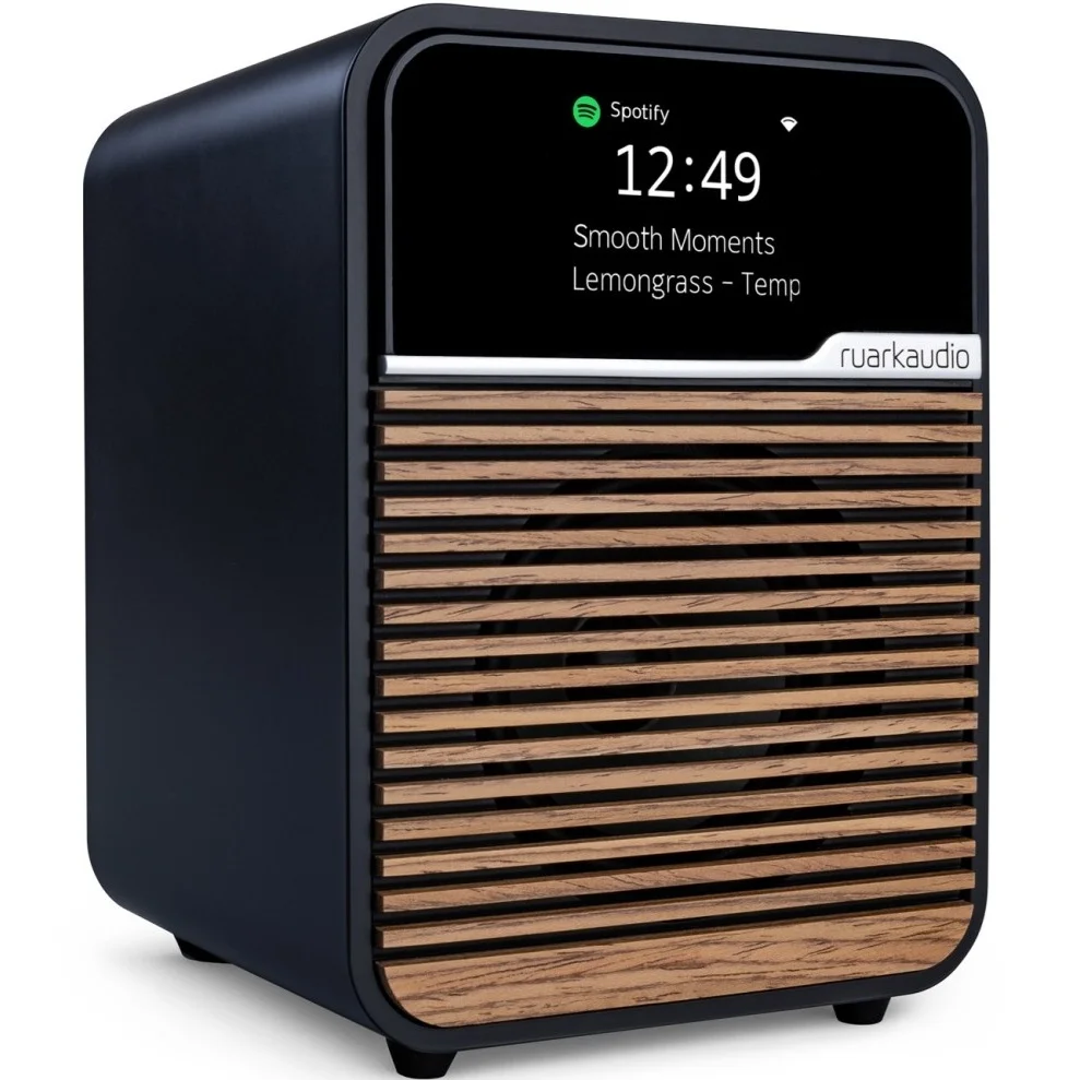Ruark R1S (Satin Charcoal Lacquer with Walnut Grille)