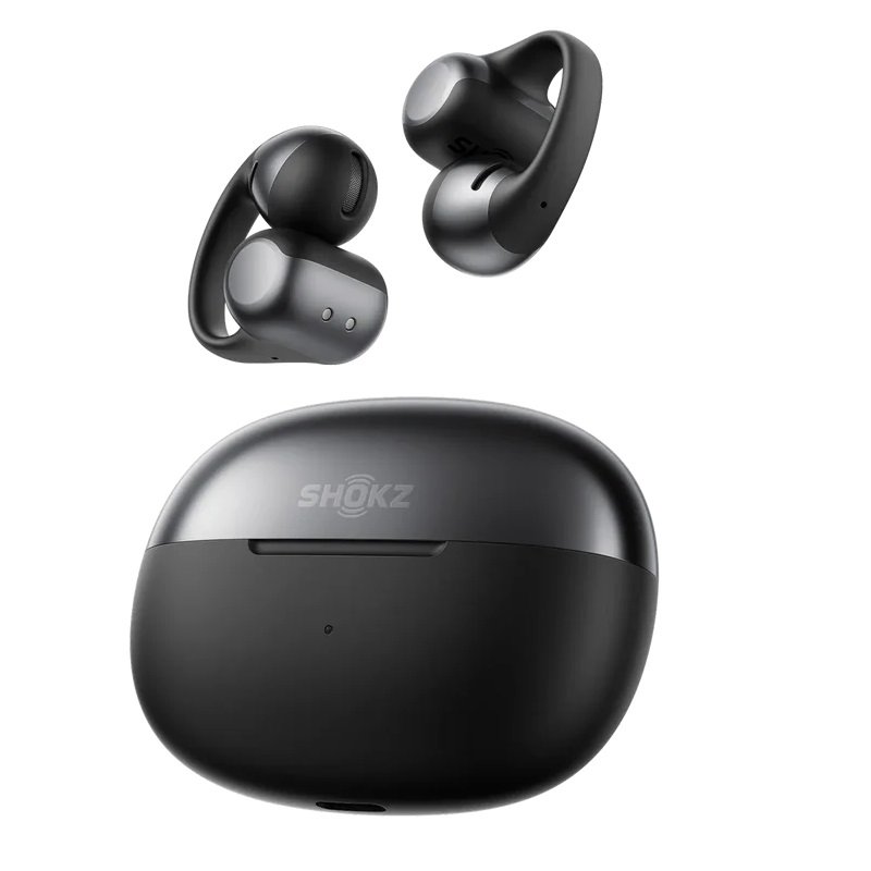 Shokz OpenDots One Wireless Bluetooth Bone Conduction Headset with Boom Mic - Black