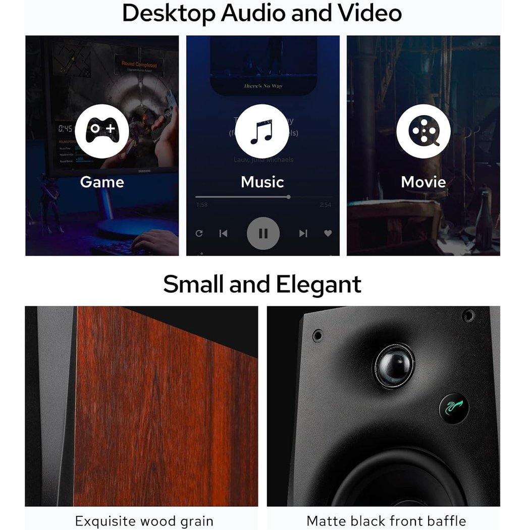 Swan D1100 Wireless Bluetooth Desktop Bookshelf Speakers