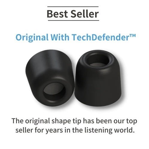 Comply 100 Series TZ-100 Original Foam Eartips with TechDefender WaxGuard (3-Pairs)