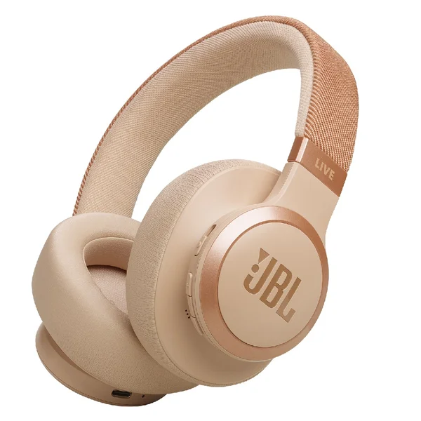 JBL Live 770NC Wired/Wireless Bluetooth Noise-Cancelling Over-Ear Headphone with Mic - Sandstone