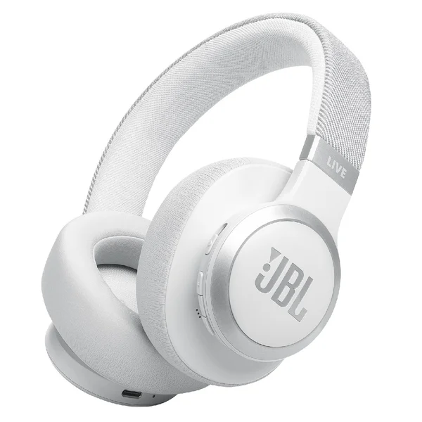 JBL Live 770NC Wired/Wireless Bluetooth Noise-Cancelling Over-Ear Headphone with Mic - White